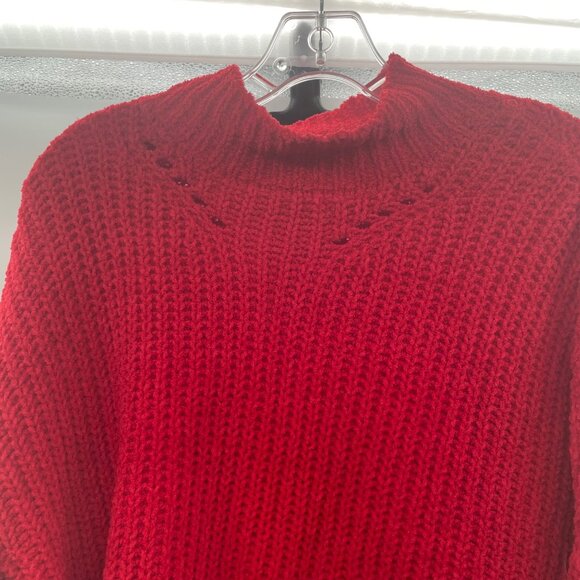 Maurices Women's Knit Sweater Mock Neck Long Sleeve Red Size Large - Picture 2 of 9